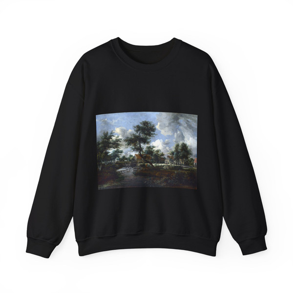 HOBBEMA, Meyndert - The Watermills at Singraven near Denekamp (Artwork) Crewneck Sweatshirt