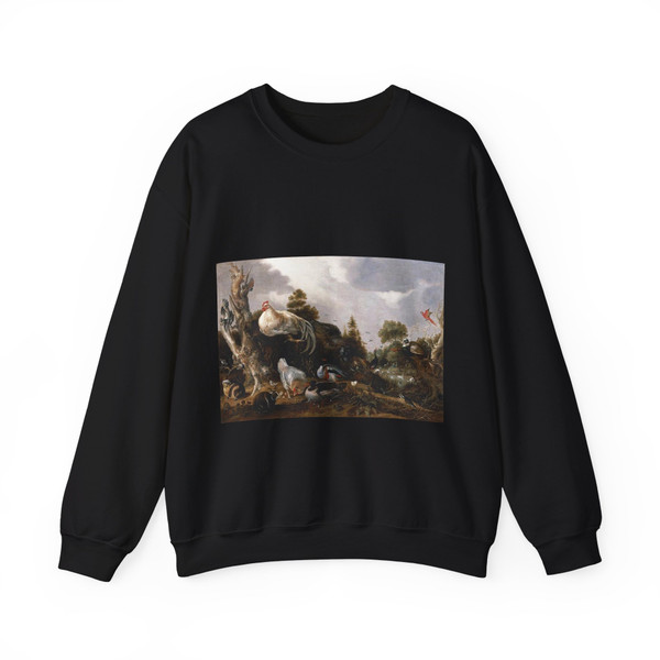 HONDECOETER, Gillis Claesz. d' - Orpheus Charming the Animals (Artwork) Crewneck Sweatshirt