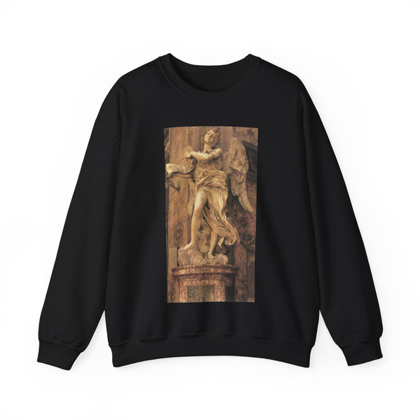 BERNINI, Gian Lorenzo - 1660 - Angel with the Superscription (Artwork) Crewneck Sweatshirt