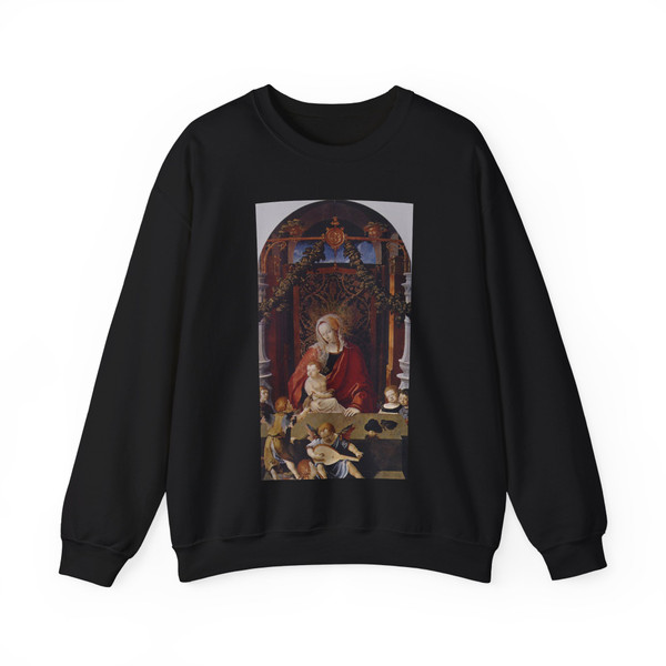 LEYDEN, Lucas van - Virgin and Child with Angels (Artwork) Crewneck Sweatshirt