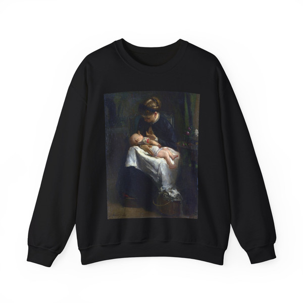 MARIS, Jacob - A Young Woman nursing a Baby (Artwork) Crewneck Sweatshirt