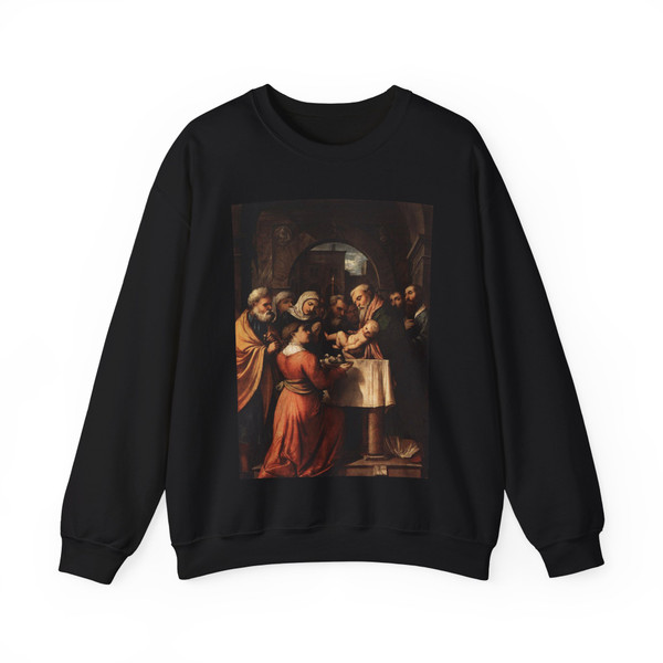 ROMANINO, Girolamo - Presentation of Jesus at the Temple (Artwork) Crewneck Sweatshirt