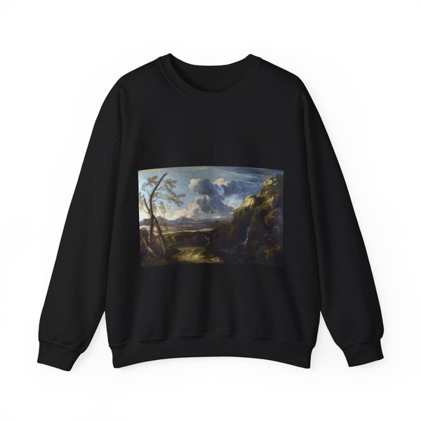 ROSA, Salvator - Landscape with Tobias and the Angel (Artwork) Crewneck Sweatshirt