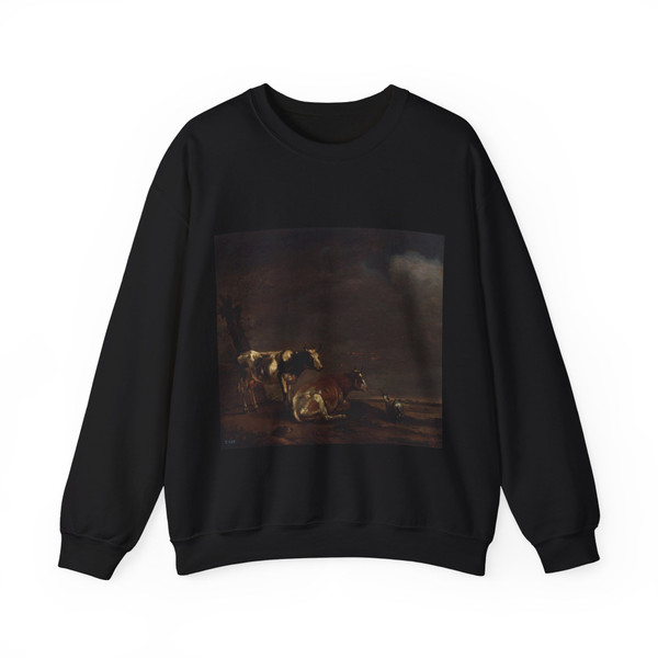 POTTER, Paulus - Landscape with Two Cows and a Goat (Artwork) Crewneck Sweatshirt