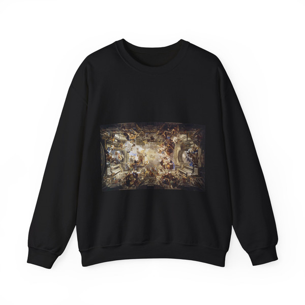 POZZO, Andrea - Allegory of the Jesuits' Missionary Work (Artwork) Crewneck Sweatshirt