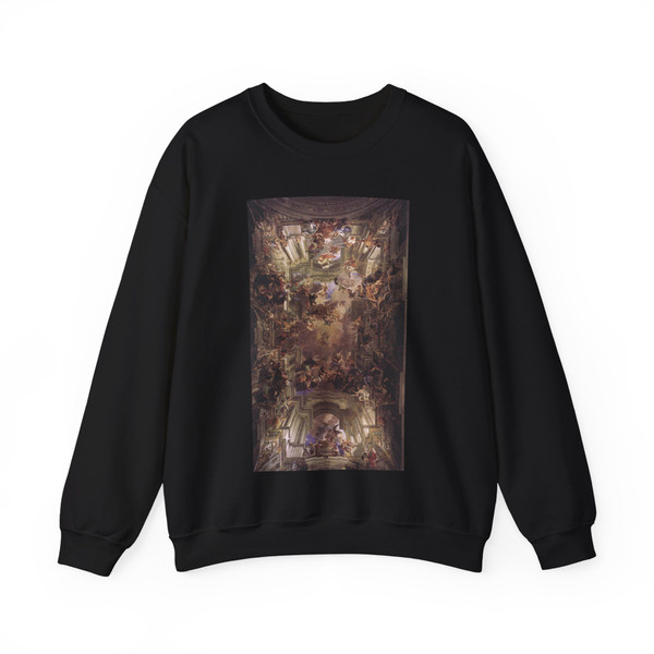 POZZO, Andrea - Allegory of the Jesuits' Missionary Work2 (Artwork) Crewneck Sweatshirt