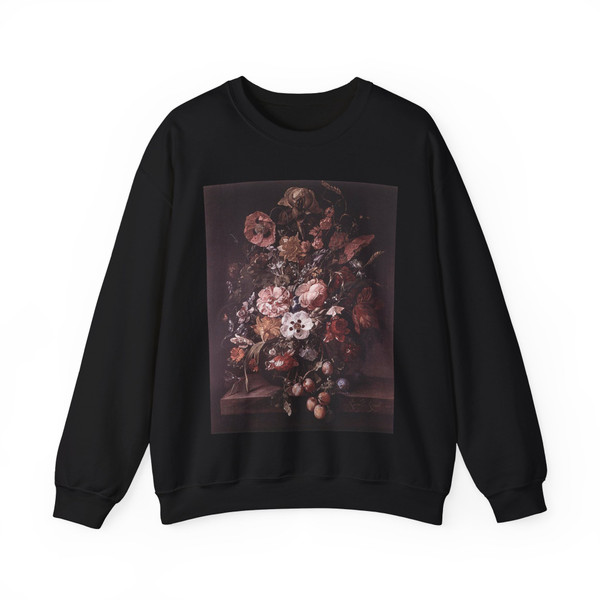 RUYSCH, Rachel - Bouquet in a Glass Vase (Artwork) Crewneck Sweatshirt