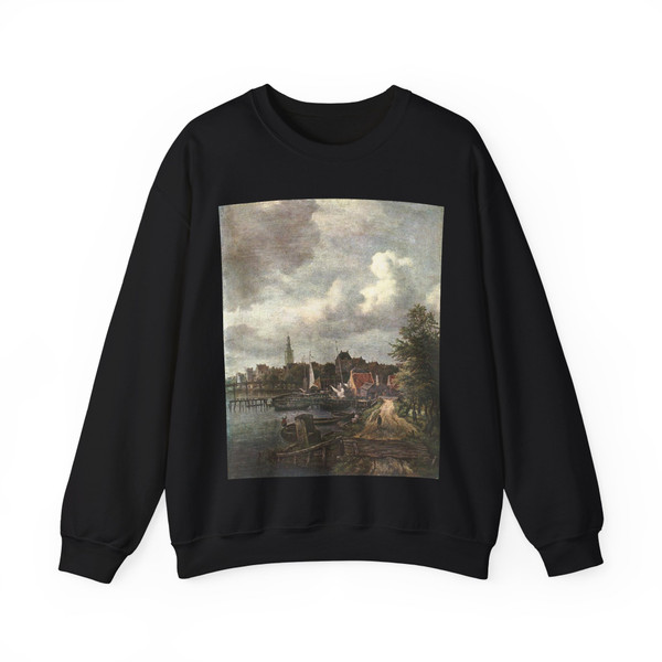 RUISDAEL, Jacob Isaackszon van - View of Amsterdam (Artwork) Crewneck Sweatshirt