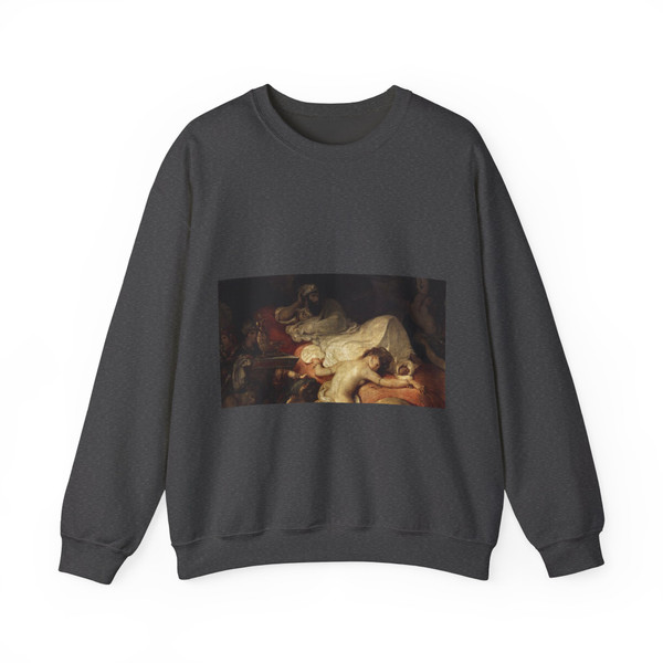 DELACROIX, EUGENE - The Death of Sardanapalus d2 (Artwork) Crewneck Sweatshirt