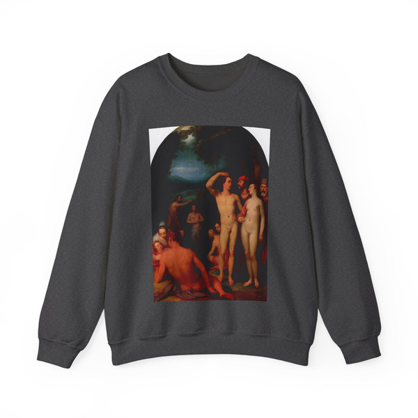 CORNELIS van Haarlem - The Baptism of Christ (Artwork) Crewneck Sweatshirt