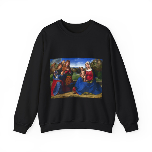 PREVITALI, Andrea - The Virgin and Child adored by Two Angels (Artwork) Crewneck Sweatshirt