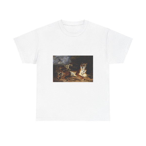 DELACROIX, EUGENE - A Young Tiger Playing with its Mother (Artwork) T-Shirt