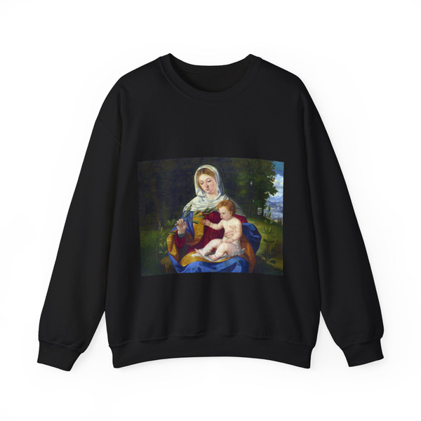 PREVITALI, Andrea - The Virgin and Child with a Shoot of Olive (Artwork) Crewneck Sweatshirt