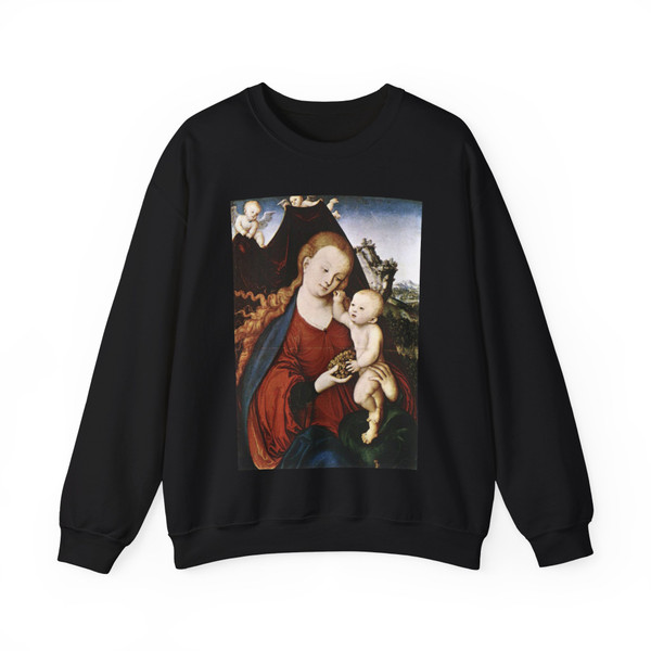 CRANACH, Lucas the Elder - Madonna and Child (Artwork) Crewneck Sweatshirt