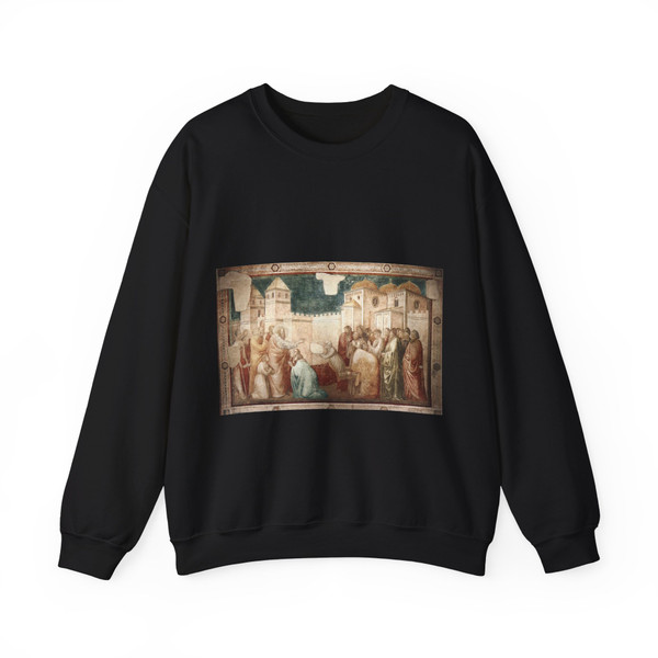 GIOTTO di Bondone - 2. Raising of Drusiana (Artwork) Crewneck Sweatshirt