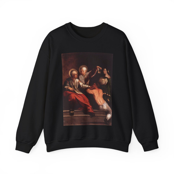 DOSSI, Dosso - St Cosmas and St Damian (Artwork) Crewneck Sweatshirt