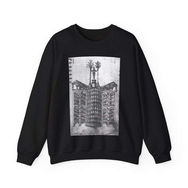 FILARETE - Page from the Trattato d'architettura2 (Artwork) Crewneck Sweatshirt