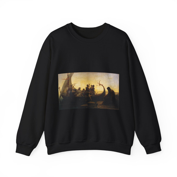 GLEYRE, Charles-Gabriel - Evening or Lost Illusions (Artwork) Crewneck Sweatshirt