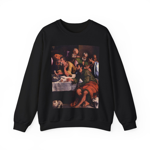 BASSANO, Jacopo - The Last Supper (detail)1 (Artwork) Crewneck Sweatshirt