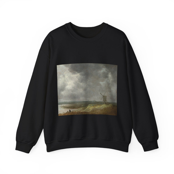 GOYEN, Jan van - Windmill by a River (Artwork) Crewneck Sweatshirt