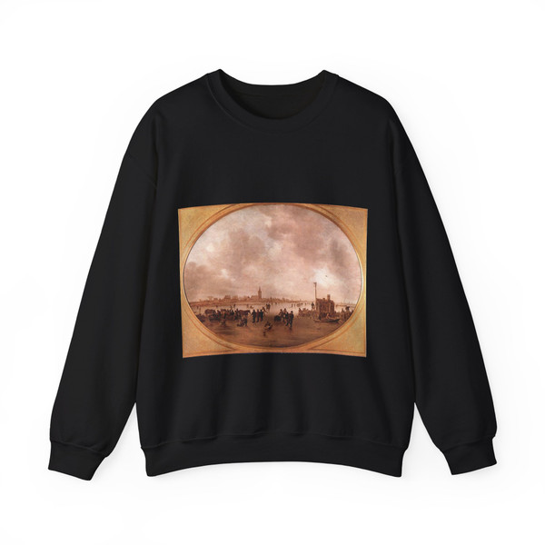 GOYEN, Jan van - Winter on the River (Artwork) Crewneck Sweatshirt