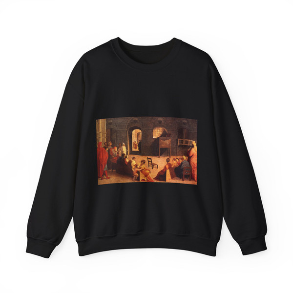 BECCAFUMI, Domenico - St Bernardino of Siena Preaching (Artwork) Crewneck Sweatshirt