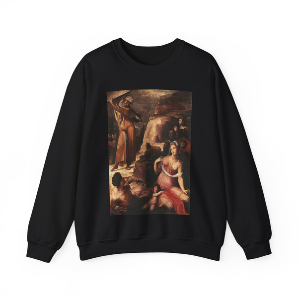 BECCAFUMI, Domenico - Moses and the Golden Calf (Artwork) Crewneck Sweatshirt