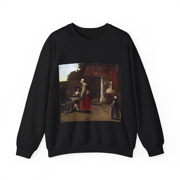 HOOCH, Pieter de - A Dutch Courtyard (detail) (Artwork) Crewneck Sweatshirt