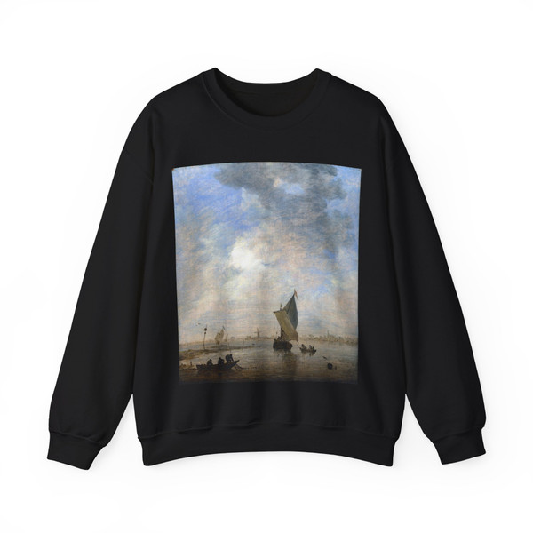 GOYEN, Jan van - Fishermen hauling a Net (Artwork) Crewneck Sweatshirt