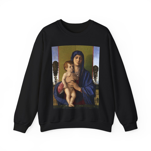 BELLINI, Giovanni - 1480-89 - Madonna degli Alberetti (Artwork) Crewneck Sweatshirt