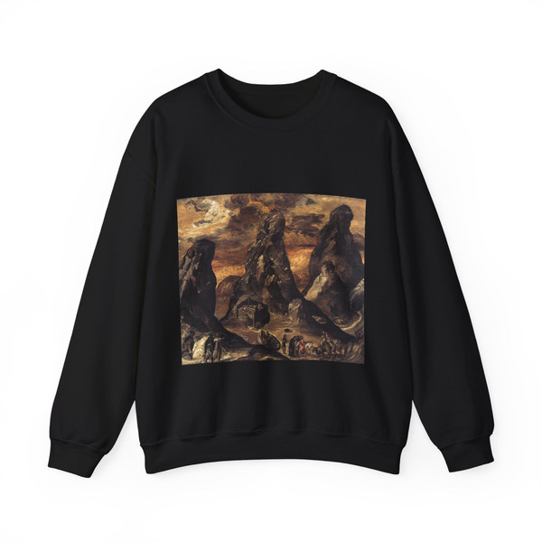 GRECO, El -1570-75 Rome- Mount Sinai (Artwork) Crewneck Sweatshirt