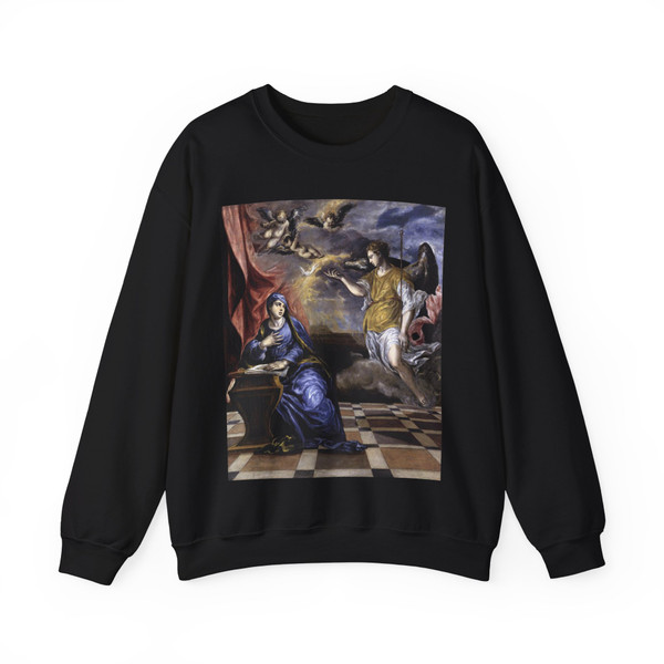 GRECO, El -1570-75 Rome- The Annunciation (Artwork) Crewneck Sweatshirt