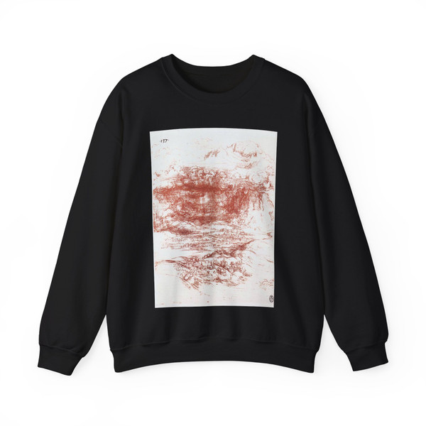 LEONARDO da Vinci - Storm over a landscape (Artwork) Crewneck Sweatshirt
