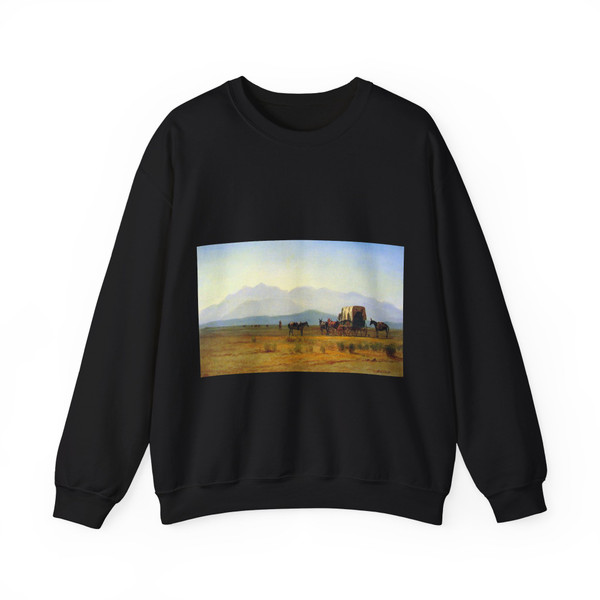 BIERSTADT, Albert - Surveyors Wagon in the Rockies (Artwork) Crewneck Sweatshirt