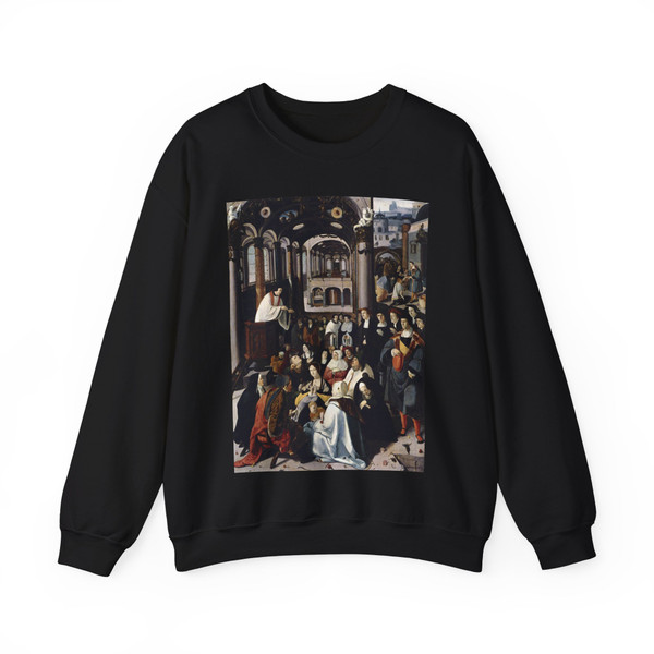 LEYDEN, Lucas van - Preaching in the Church (Artwork) Crewneck Sweatshirt
