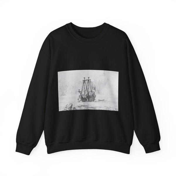PUGET, Pierre -graphics- Navigation before a Promontory (Artwork) Crewneck Sweatshirt
