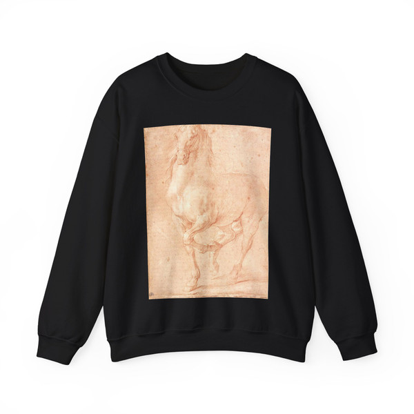 PUGET, Pierre -graphics- Study of a Horse (Artwork) Crewneck Sweatshirt