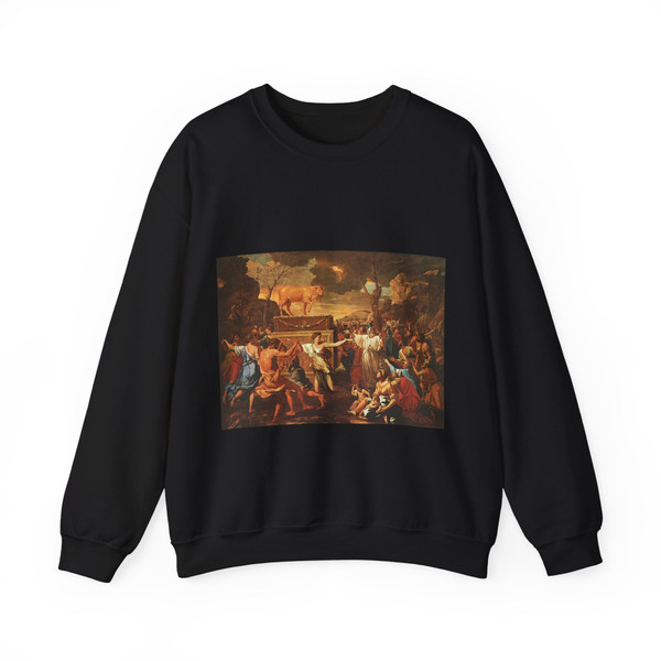 POUSSIN, Nicolas - Adoraton of the Golden Calf (Artwork) Crewneck Sweatshirt