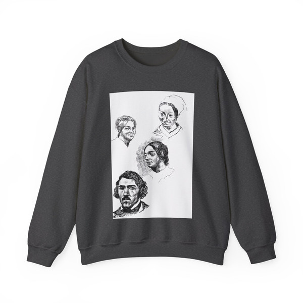 DELACROIX, EUGENE - Page of a sketchbook (Artwork) Crewneck Sweatshirt