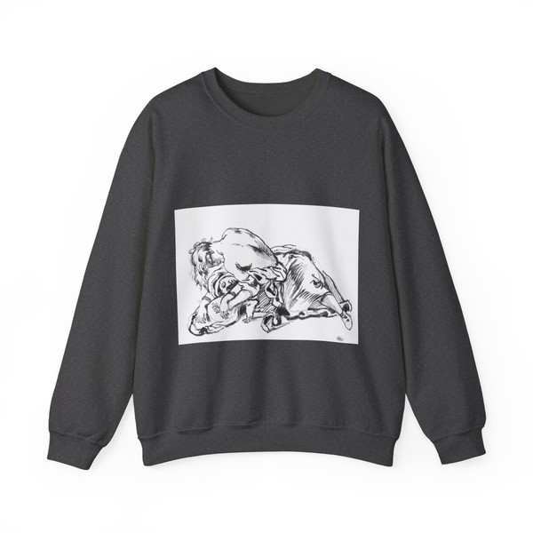 DELACROIX, EUGENE - Sketch for Attila 2 (Artwork) Crewneck Sweatshirt