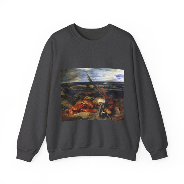 DELACROIX, EUGENE - Still Life with Lobsters (Artwork) Crewneck Sweatshirt