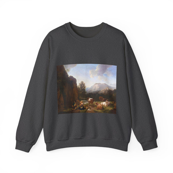 DIETRICH, Christian Wilhelm Ernst - Italianate Landscape (Artwork) Crewneck Sweatshirt