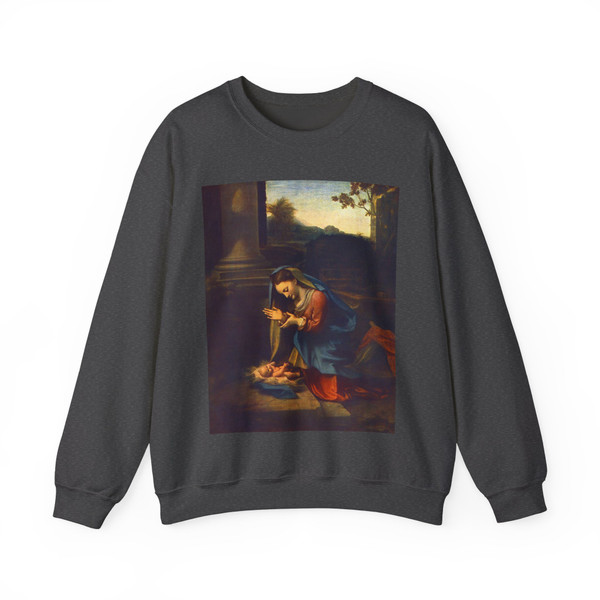 CORREGGIO - The Adoration of the Child (Artwork) Crewneck Sweatshirt
