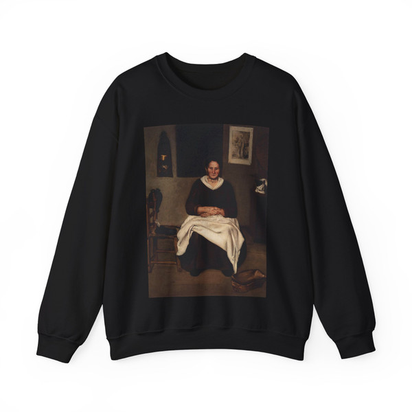 PUGA, Antonio - Old Woman Seated (Artwork) Crewneck Sweatshirt