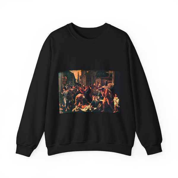 POUSSIN, Nicolas - The Plague of Ashdod (Artwork) Crewneck Sweatshirt