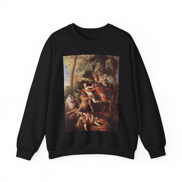 POUSSIN, Nicolas - Pan and Syrinx (Artwork) Crewneck Sweatshirt
