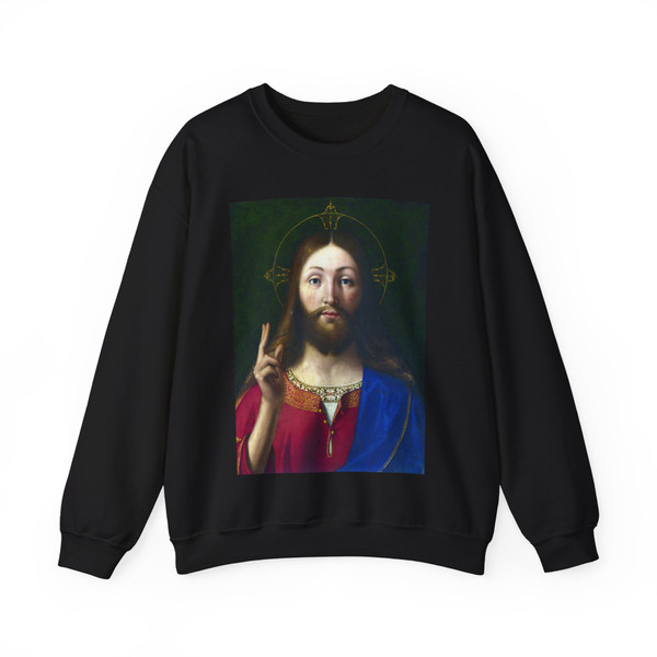 PREVITALI, Andrea - Christ Blessing (Artwork) Crewneck Sweatshirt