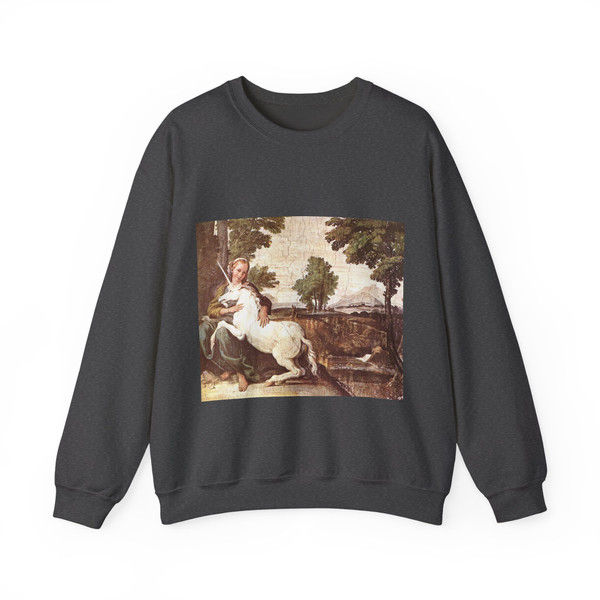 DOMENICHINO - The Maiden and the Unicorn (Artwork) Crewneck Sweatshirt