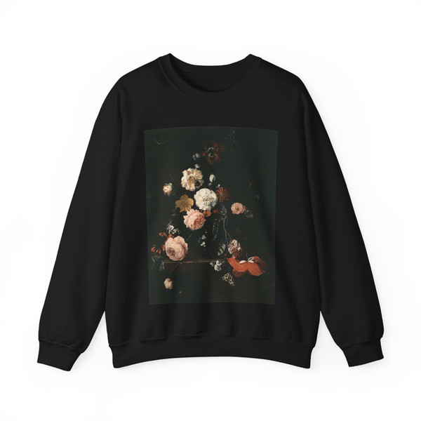 HEEM, Cornelis de - Flower Still-Life (Artwork) Crewneck Sweatshirt
