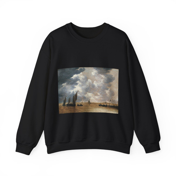 GOYEN, Jan van - An Estuary Scene (Artwork) Crewneck Sweatshirt